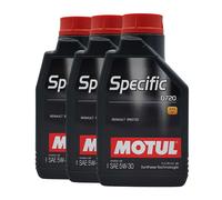 MOTUL Spécifique 0720 SAE 5W-30 Huile Moteur RENAULT RN0720, 3x1 Litre