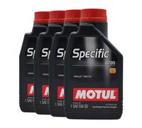 MOTUL Spécifique 0720 SAE 5W-30 Huile Moteur RENAULT RN0720, 4x1 Litre