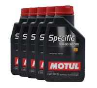 MOTUL Spécifique 504 00 - 507 00 SAE 0W-30 Huile VW 504 00, 507 00, 5x1 Litre
