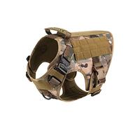 Motusamare Gilet de dressage Molle en nylon résistant à l'eau pour chien de service - Réglable et confortable - K9 tactique avec poignée (camouflage) (L, style 2 CP)