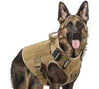 Motusamare Gilet de dressage pour chien de service - En nylon Molle - Résistant à l'eau - Réglable et confortable - K9 - Avec poignée (camouflage) (marron, S)