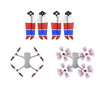 MotuTech 2 Paires 4 Pièces Coloré Sportif 7238 Hélices Pliable pour DJI AIR 2S / Mavic AIR 2 Réduction du Bruit Libération Rapide CW CCW Props Propellers (Rouge-Bleu-Blanc)