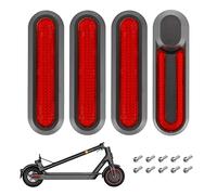 MotuTech 4 Pièces Caches Roue Décorative Bande Réfléchissante pour Xiaomi M365/Pro/Pro2/Essential 1S Housse de Roue Latérale Pièces de Rechange pour Trottinette (Noir Rouge)