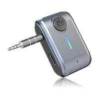 MotuTech Adaptateur Bluetooth Voiture 3.5mm Aux Jack Récepteur Connecteur Musique Kit Main Libre Transmetteur Bluetooth 5.3 Haut-Parleur/Stéréo Domestique/Casque Filaire (W2)