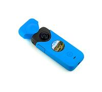 MotuTech étui Silicone + Protège-Objectif pour Insta360 One X2 Caméra Protection Anti-Rayure Anti-poussière Couvercle Lens Cap (Bleu)