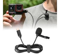 MotuTech Microphone Lavalier Clip-on Type C pour Insta360 X4 / X3/Insta360 One X2/Insta360 One RS/Insta360 One R/OSMO Action 3/DJI Action 2 1.5M Fil (pour Insta360 Ace/Ace Pro)