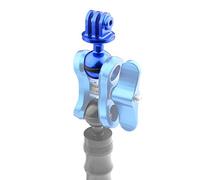 Motutech Pince à Boule Clip Fixation Connecteur pour Tête à Rotule pour GoPro Hero 360 ° Rotation pour Plongée sous-Marine Double Trous Lumière Mont de Camera d'action (Connecteur rotule - Bleu)