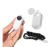 MotuTech Protection pour Insta360 GO 3 Coque en Silicone étui + Couvercle d'Objectif Lens Cap + Sangle Housse en Silicone Protecteur Accessoires (Blanc)