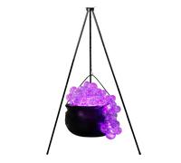 MOTUZP Décorations d'halloween en Plein Air Décorations de Sorcière d'halloween Trépied en Plastique Noir Grand Chaudron Sorcières Bol à Bonbons Seau pour Halloween Décoration (Violet