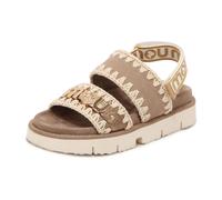 Mou - Bio Sandal Suede & Leather-Logo - Femme - Chaussures - Beige - Taille: 40 EU