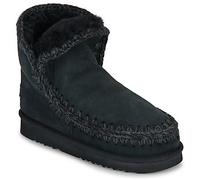 Mou Mou Black/Black Eskimo 18 Sheepskin Lined Suede Boots