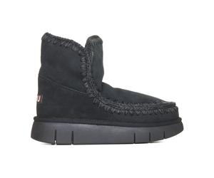 Mou - Bottines Eskimo en Daim Noir - Femme - Chaussures - Noir - Taille: 37 EU