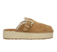 MOU, JUTE CLOG PLAIN SUEDE, Chaussures Sandales compensées Sabot Sandales Mode Fashion, cognac, 39 EU