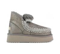 Mou - Metallic Mini Eskimo Platform Boot - Femme - Chaussures - Gris - Taille: 37 EU