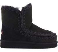 Mou Mou Black/Black Eskimo 18 Sheepskin Lined Suede Boots
