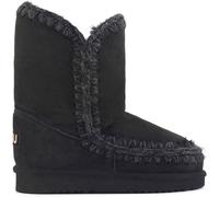 Mou Mou Black/Black Eskimo 24 Sheepskin Lined Suede Boots