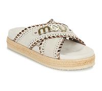 Mou Mules CRISS-CROSS SANDAL METAL STITCH in Blanc 37