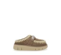 Mou - Mules en Daim Marron avec Logo - Femme - Chaussures - Brun - Taille: 39 EU