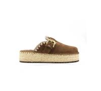 Mou - Sabot en daim avec semelle compensée en jute - Femme - Chaussures - Brun - Taille: 40 EU