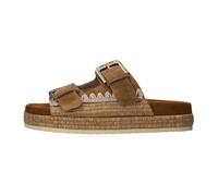 Mou - Sandale à Deux Boucles avec Enveloppement en Raphia - Femme - Chaussures - Brun - Taille: 40 EU