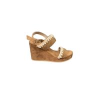 Mou - Sandale Compensée à Deux Bandes Faite Main - Femme - Chaussures - Brun - Taille: 40 EU