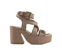 Mou - Sandale Plateforme en Raffia - Femme - Chaussures - Brun - Taille: 39 EU