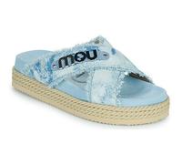 Sandales compensées femmes Mou CRISS-CROSS ROPE SANDAL PAINTE Bleu 38