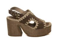 Mou - Sandales compensées en raphia - Femme - Chaussures - Brun - Taille: 38 EU