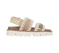 Mou - Sandales en cuir métallisé - Femme - Chaussures - Beige - Taille: 36 EU
