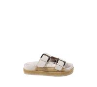Mou - Two Buckle Sandal Raffia - Femme - Chaussures - Beige - Taille: 39 EU