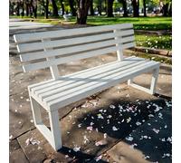 Moubhjd Bancs en métal extérieur Chaise de Repos à l'épreuve des intempéries Frame de Fer Moderne Porche Patio Bancs de Jardin pour Cours, serres, gymnases, Conçu pour Durer an après an