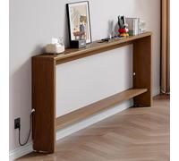 Moubhjd Table Basse, Console Meuble Mince 120x15x69cm Marron | Console avec Trou De Filetage Réservé Et Meuble sur Pied, Design Inclinable, Table D'Entrée pour Salon, Chambre
