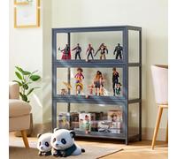 Moubhjd Vitrine pour Collection,Vitrine en Armoire vitrine Vitrine en pour Collection,3 étages Armoires de curiosités,Bibliothèque pour Objets de Collection,Livres,vin,70×33×106cm-Bois