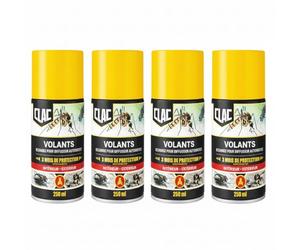 MOUCH'CLAC - Recharge Pyrèthre Anti Mouches & Anti Moustiques - Lot de 4 - Manuel ou pour Diffuseur Automatique - Haute Qualité - Effet Immédiat - 500ml