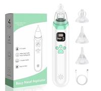 Mouché Bébé Électrique, Aspirateur Nasal Bebe avec 3 Niveaux d'aspiration et 3 Embouts Silicone, musique et lumière apaisantes affichage LED,Aspirateur Nasal Bebe Électrique pour Tout-Petits (Blanc)