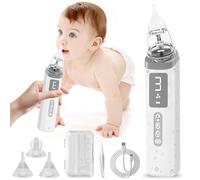 Mouché Bébé Électrique,Aspirateur Nasal Rechargeable avec 3 Embouts En Silicone Buses, Musique Et Lumière Intégré, Aspirateur Bebe Dégage les nez Bouchés Rapidement et en Douceur