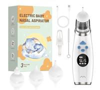 Mouche Bebe Electrique, Mouche nez Bébé confort 5 niveaux d'aspiration mouche-bébé 3 tailles Embout musique et lumière apaisantes affichage LED portable