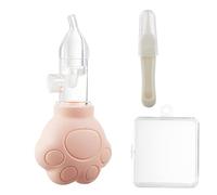 Mouche Bébé "Paw" (Rose) - Avec Étui à Manche Court, Aspirateur Nasal à Silicone Réutilisable pour Nourrissons & Jeunes Enfants, Irrigateur Nasal Sûr Sans Bisphénol A pour Soulager le Mucus (Set Rose)