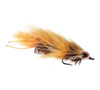 Mouche décalée à double hameçon conçue pour une meilleure probabilité de jeu d'hameçons lors du ciblage de la truite, du bar et d'autres espèces prédatrices (marron clair)