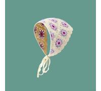 Mouchoir artisanal au crochet, 15 x 15 x 2 cm, motif triangulaire, accessoire de cheveux léger pour femme avec couleurs vives et design portable pour un usage quotidien et des réunions (03)