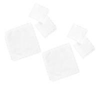Mouchoir blanc avec bordure en dentelle décorative | Construction en tissu de coton, zone ouverte pour les motifs cousus et peints, six pièces pour un projet textile séparé
