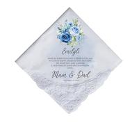 Mouchoir de mariage personnalisé bleu cadeau pour mariée Happy Tears Mouchoir pour mariage Cadeau de mère de la mariée, Style 2, 36 cm