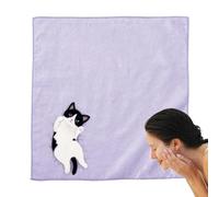Mouchoir de poche carré - Mouchoirs absorbants de sueur doux petite serviette à main - Serviette à main motif chat dessin animé pour mains, visage, corps