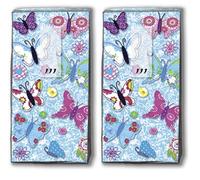 Mouchoirs 20 (2 x 10)-fait main motif papillons/motivtaschentücher