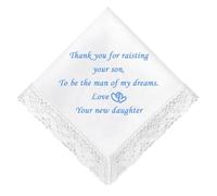 Mouchoirs blancs double couche en dentelle avec détails en dentelle polyester peigné pour mariage, Pour les nouvelles mamans, taille unique