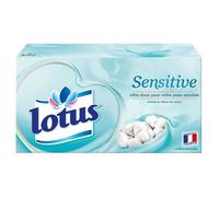 Mouchoirs en papier - LOTUS - Sensitive - 4 épaisseurs - Ultra doux - Lot de 3 boîtes