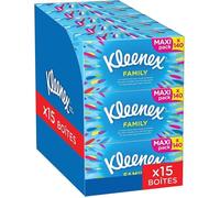 Mouchoirs Kleenex Family - boites de mouchoirs - Grande contenance - Pack de 15 21573