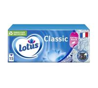 Mouchoirs - LOTUS - Classic - 4 épaisseurs - 15 étuis - Lot de 2