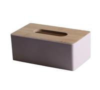 Mouchoirs Papier Boite 1 Porte-Serviettes carré, Distributeur de Papier hygiénique Humide, boîte à mouchoirs en Plastique Moderne avec Couvercle en Bois(Pink)