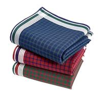 Mouchoirs Tissu Homme Premium 100% Coton Peigné - 45cm x 45cm - 3 Pièces - Modèle A15